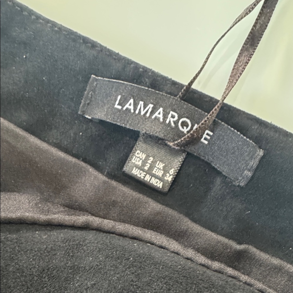 NWT LAMARQUE Tara Studded Suede Leather Mini Skirt – Size 2 - Picture 2 of 7